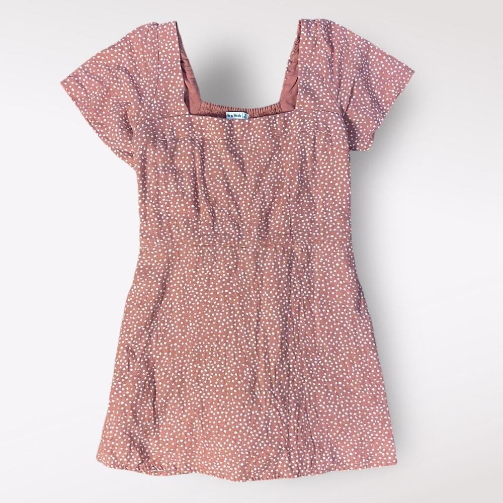 Abercrombie & Fitch‎ Linen Polka Dot Romper Womens Size XS Pink White